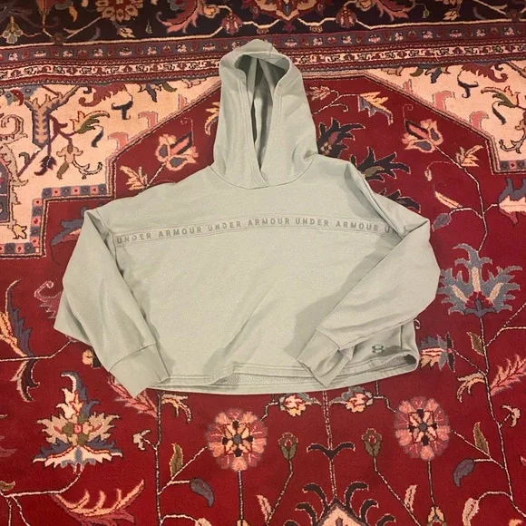 Under Armour Tech Terry Hoodie in Foster Green - Picture 6 of 7